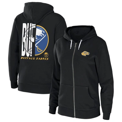 Wear By Erin Andrews Black Buffalo Sabres Sponge Fleece Full-zip Hoodie