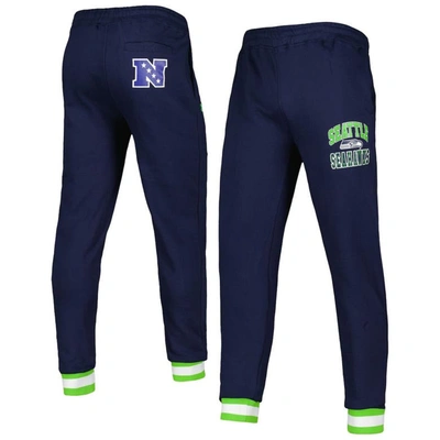 Starter College Navy Seattle Seahawks Blitz Fleece Jogger Pants