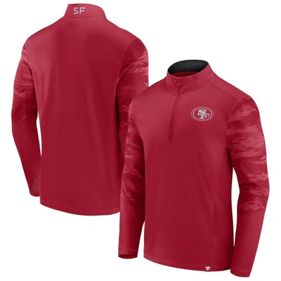 Fanatics Branded Scarlet San Francisco 49ers Ringer Quarter-zip Jacket