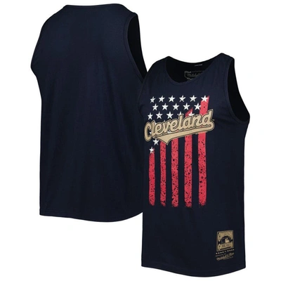 Mitchell & Ness Navy Cleveland Guardians Cooperstown Collection Stars And Stripes Tank Top