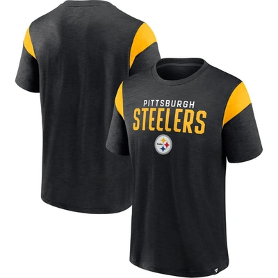 Fanatics Branded Black Pittsburgh Steelers Home Stretch Team T-shirt In Black,gold