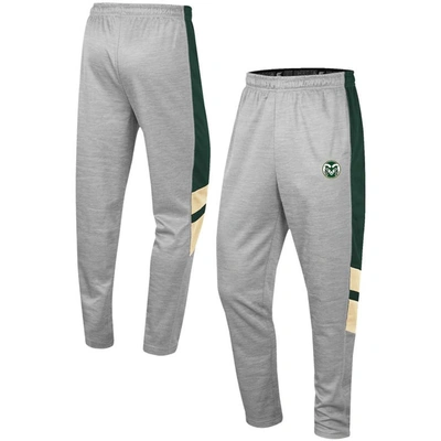 Colosseum Men's  Heathered Gray And Green Colorado State Rams Bushwood Pants In Heathered Gray,green