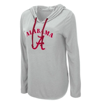 Colosseum Heathered Gray Alabama Crimson Tide My Lover Long Sleeve Hoodie T-shirt In Heather Gray