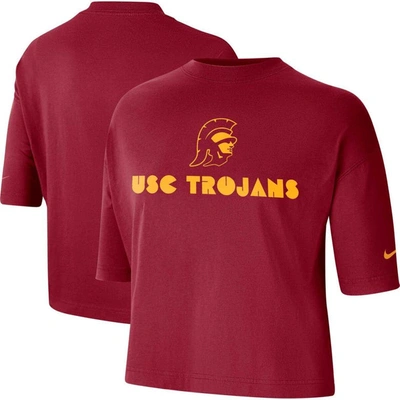 Nike Cardinal Usc Trojans Crop Performance T-shirt