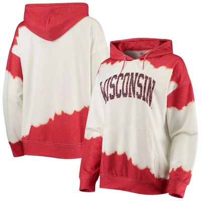 Gameday Couture Women's  White, Scarlet Ohio State Buckeyes For The Fun Double Dip-dyed Pullover Hood In White,red