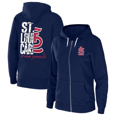 Wear By Erin Andrews Navy St. Louis Cardinals Sponge Fleece Full-zip Hoodie