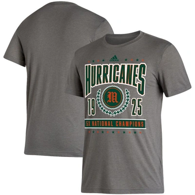 Adidas Originals Adidas Heathered Charcoal Miami Hurricanes 5x National Champions Reminisce Tri-blend T-shirt