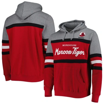Mitchell & Ness Ncaa Morehouse College Hoodie Sweatshirt In Red