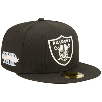 New Era Black Las Vegas Raiders Super Bowl Xviii Pop Sweat 59fifty Fitted Hat