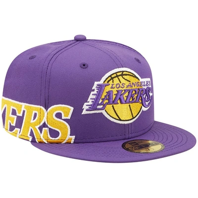 New Era Purple Los Angeles Lakers Side Split 59fifty Fitted Hat