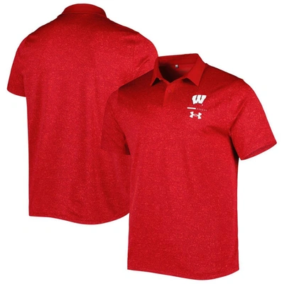Under Armour Red Wisconsin Badgers Static Performance Polo