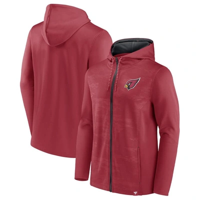 Fanatics Branded Cardinal/black Arizona Cardinals Ball Carrier Full-zip Hoodie In Cardinal,black