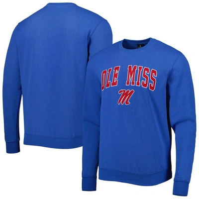 Colosseum Men's  Powder Blue Ole Miss Rebels Arch & Logo Pullover Sweatshirt