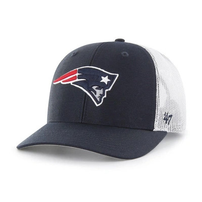 47 Kids' Youth ' Navy/white New England Patriots Adjustable Trucker Hat