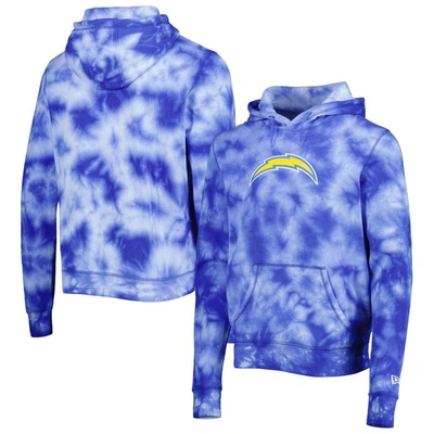 New Era Powder Blue Los Angeles Chargers Team Tie-dye Pullover Hoodie
