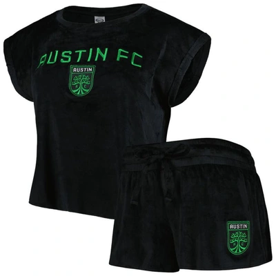 Concepts Sport Black Austin Fc Intermission T-shirt And Shorts Sleep Set