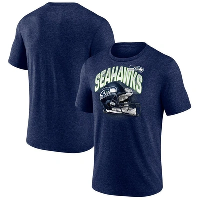 Fanatics Branded Heathered College Navy Seattle Seahawks End Around Tri-blend T-shirt