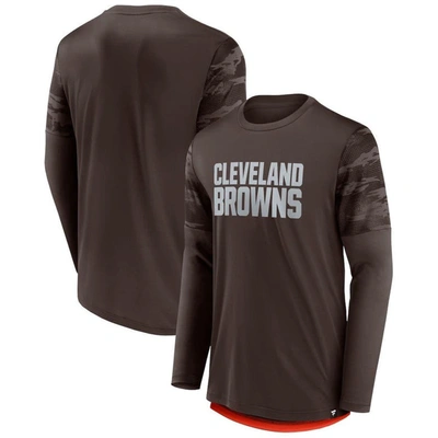 Fanatics Branded Brown/orange Cleveland Browns Square Off Long Sleeve T-shirt In Brown,orange