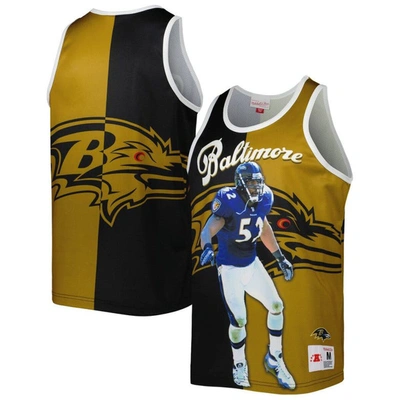 Mitchell & Ness Men's  Ray Lewis Black, Gold Baltimore Ravens Retired Player Graphic Tank Top In Black,gold
