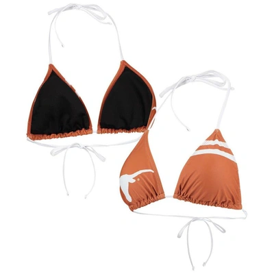 Foco Texas Orange Texas Longhorns Wordmark Bikini Top