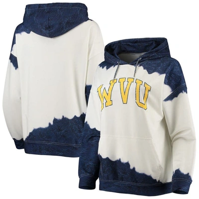 Gameday Couture Women's  White, Navy West Virginia Mountaineers For The Fun Double Dip-dyed Pullover In White,navy