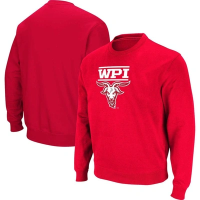 Colosseum Red Worcester Polytechnic Institute Engineers Arch Over Logo Pullover Sweatshirt