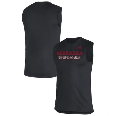 Adidas Originals Adidas Black Nebraska Huskers Sideline Football Locker Creator Aeroready Sleeveless T-shirt