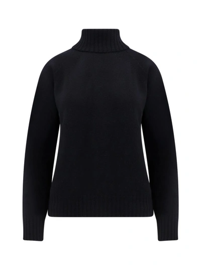 Drumohr Mandarin Knit Sweater In Black