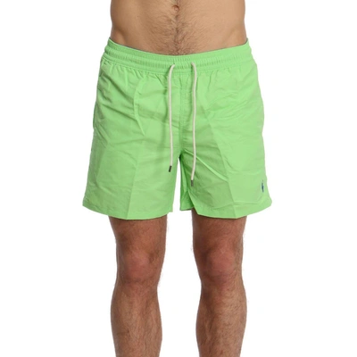 Polo Ralph Lauren Embroidered Logo Swim Shorts In Green