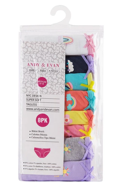 Andy & Evan Kids' Little Girl's & Girl's 8-piece Multicolored Bikini Underwear Set In Wha