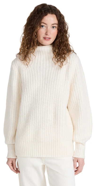 Madewell Loretto Mockneck Pullover Sweater In Antique Cream