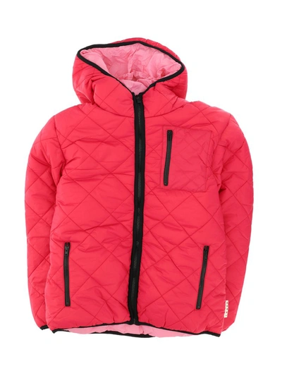 Marni Kids Quilted Hooded Jacket In Pink