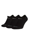 Nike Dri-fit Half-cushion No-show Socks 3-pack In Black