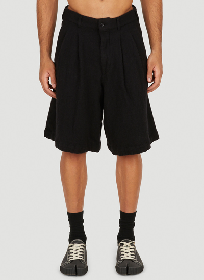 Comme Des Garçons Homme Deux Comme Des Garçons Homme Plus Double Pin Tuck Bermuda Shorts In Black