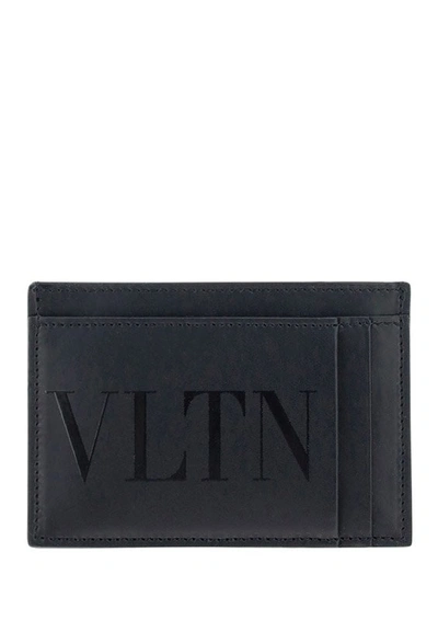 Valentino Garavani Valentino Vltn Logo Printed Cardholder In Black