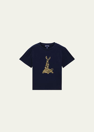 Vilebrequin Boys' Year Of The Rabbit Organic Cotton Tee - Little Kid, Big Kid In Bleu Marine