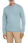 Vince Men's V-neck Cashmere Sweater In Teal Pool
