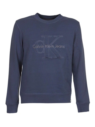 Calvin Klein Jeans Est.1978 Logo Sweatshirt In Blu
