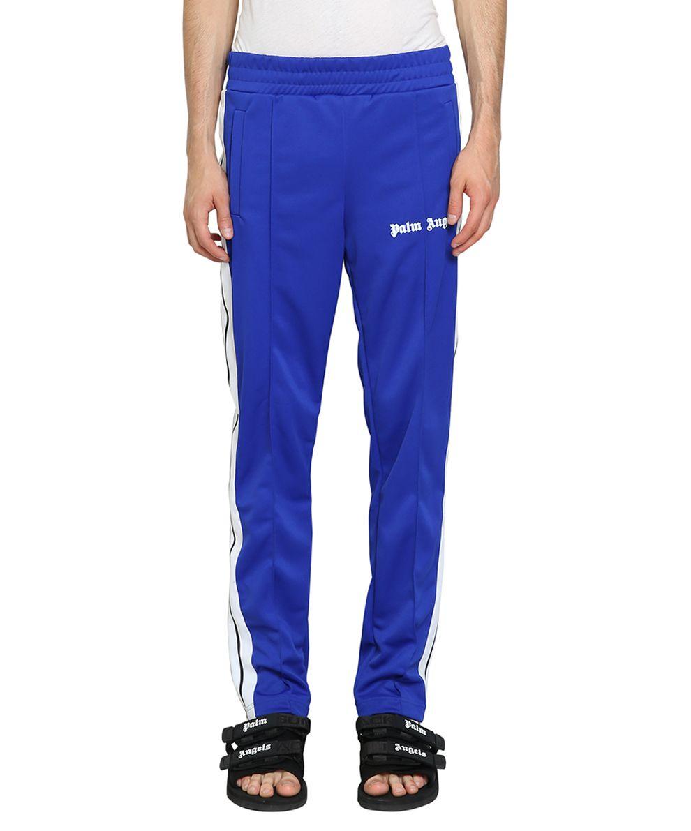 Palm Angels Logo Embroidered Track Pants In Blue | ModeSens