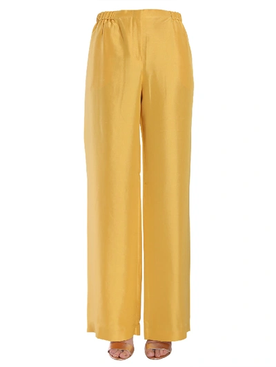 Alberta Ferretti Wide Trousers In Yellow