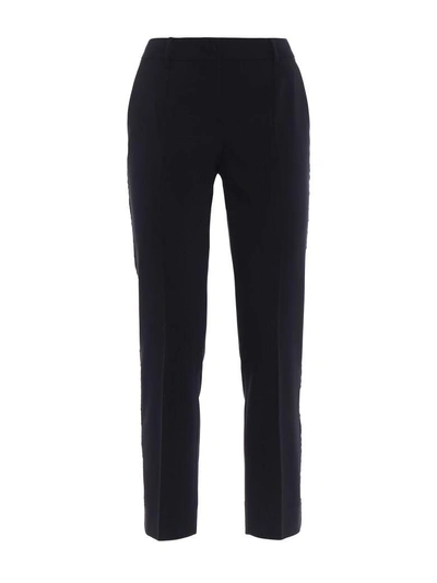 Dolce & Gabbana Wool Stretch Pants In Nnero