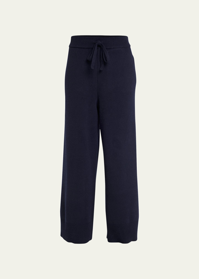 The Row Anton Cashmere High-rise Pants In Navy
