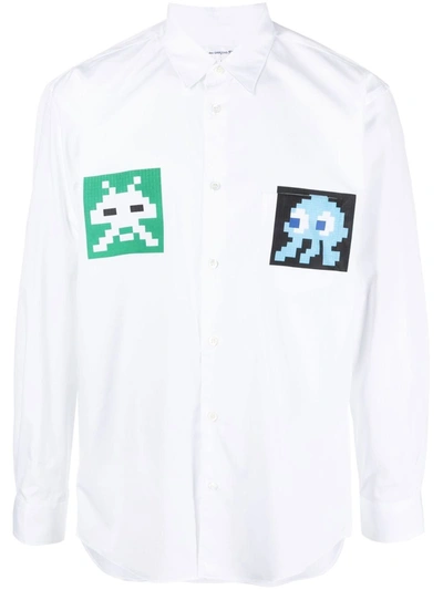 Comme Des Garçons Comme Des Garcons Shirt Pixel Effect Print T-shirt In White