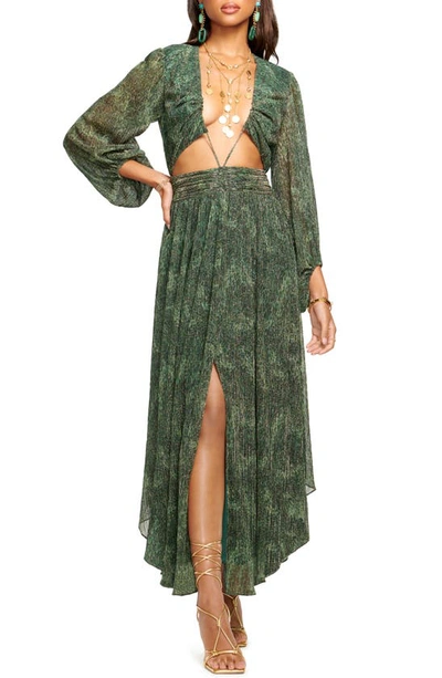Ramy Brook Antonia Printed Maxi Dress In Jewel Green