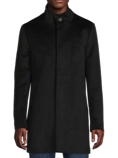 Saks Fifth Avenue Men's Wool Blend Coat In Black