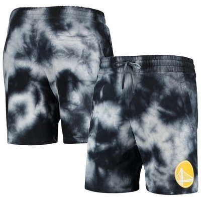 New Era Black Golden State Warriors Fleece Tie-dye Shorts