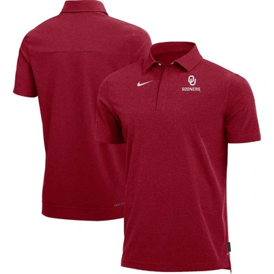 Nike Heathered Crimson Oklahoma Sooners Coach Performance Polo