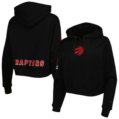 Pro Standard Black Toronto Raptors Classic Fleece Cropped Pullover Hoodie