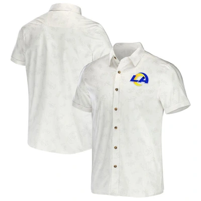 Nfl X Darius Rucker Collection By Fanatics White Los Angeles Rams Woven Button-up T-shirt