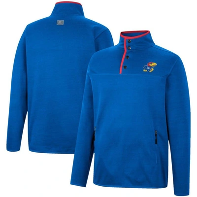 Colosseum Royal Kansas Jayhawks Rebound Quarter-snap Jacket